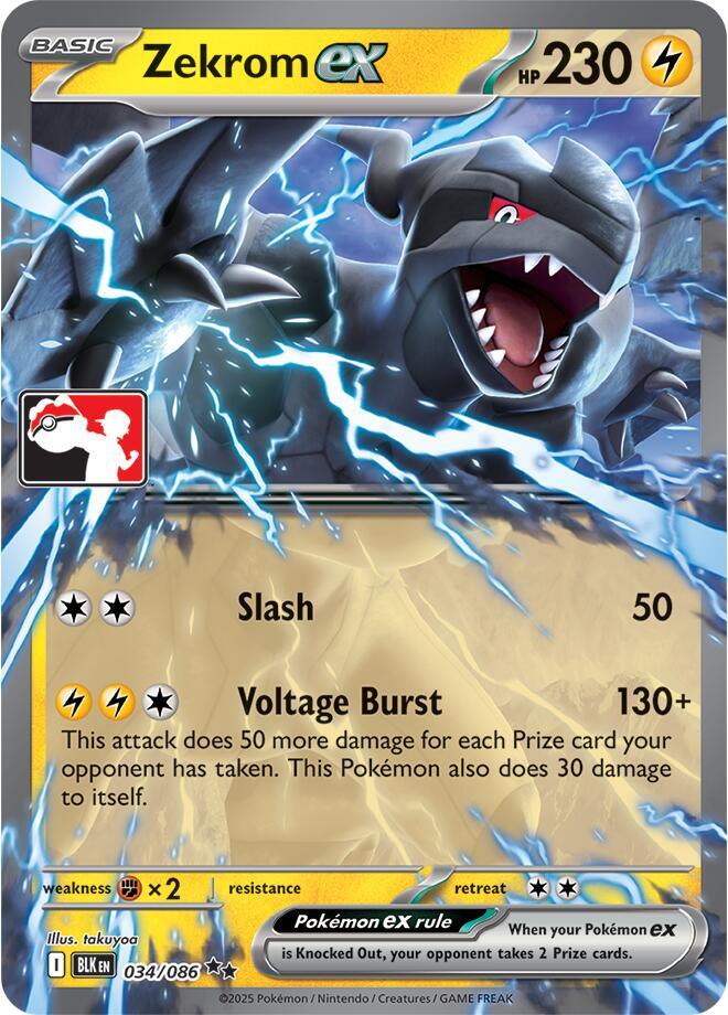 Zekrom ex - 034/086 (Left Stamp) | Prize Pack Series Cards #034/086