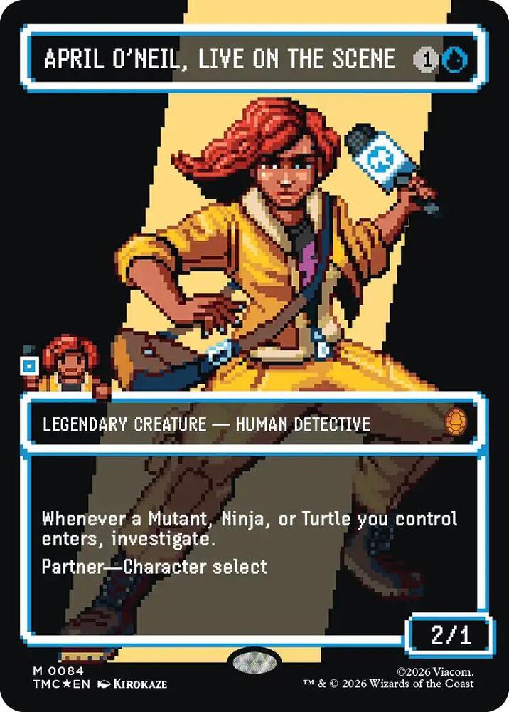 April O'Neil, Live on the Scene (Borderless) (Surge Foil) | Commander: Teenage Mutant Ninja Turtles #84