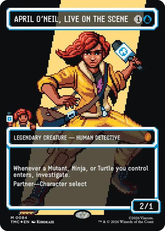 April O'Neil, Live on the Scene (Borderless) (Surge Foil) | Commander: Teenage Mutant Ninja Turtles #84