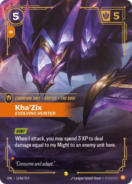 Kha'Zix, Evolving Hunter (Alternate Art) | Unleashed #119a/219