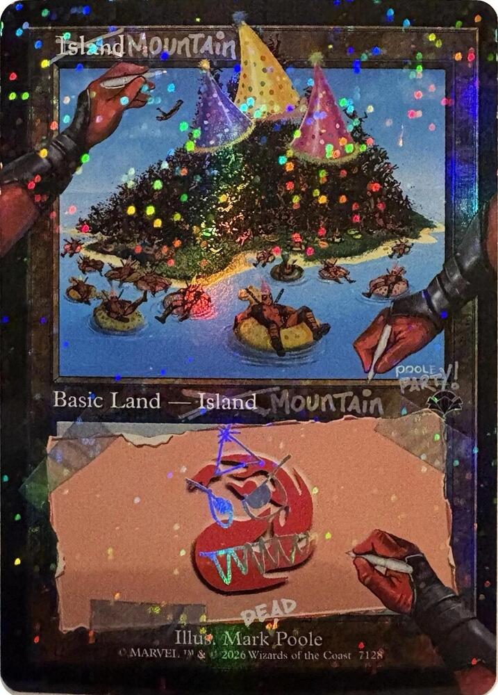 Mountain (7128) (Pool Party Foil) | Secret Lair Drop Series #7128