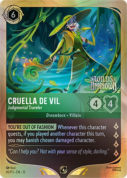 Cruella De Vil - Judgmental Traveler | Disney Lorcana Promo Cards #45