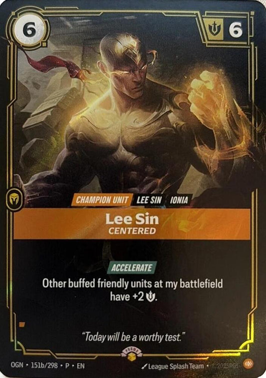 Lee Sin, Centered | Riftbound Organized Play Promotional Cards #151b/298