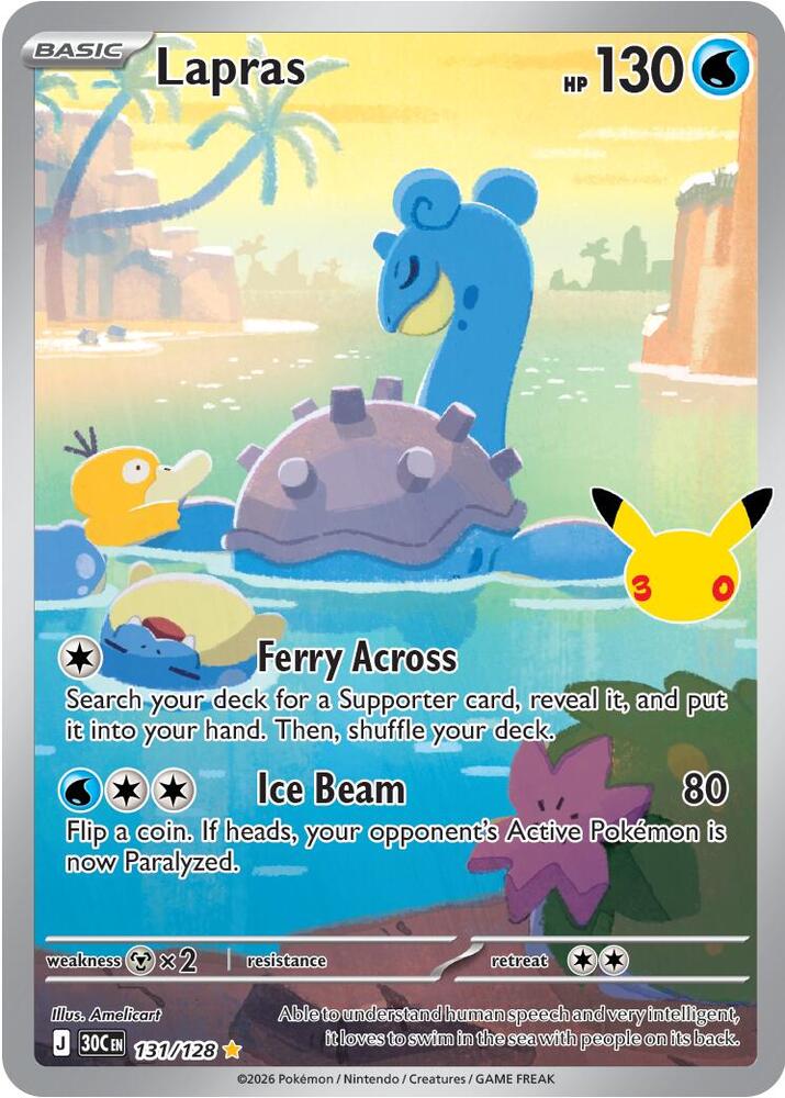 Lapras - 131/128 | ME: 30th Celebration #131/128