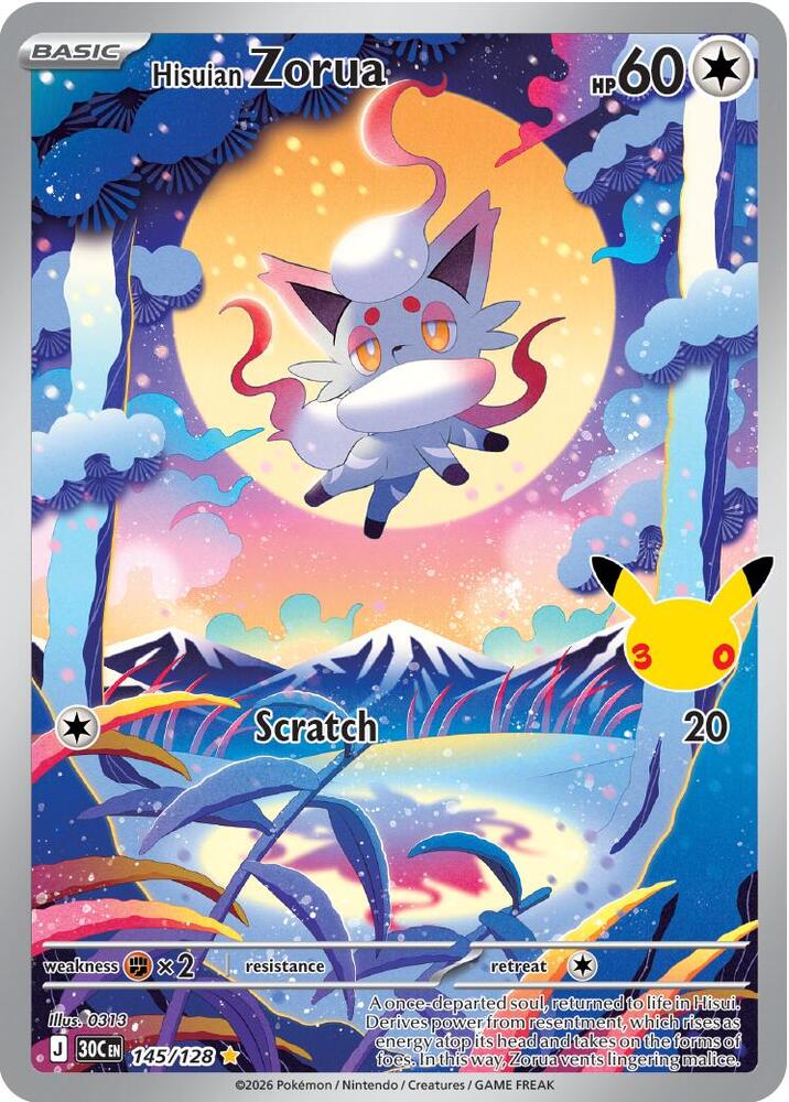 Hisuian Zorua - 145/128 | ME: 30th Celebration #145/128