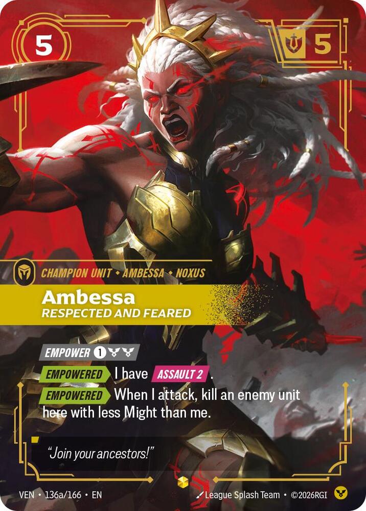 Ambessa, Respected and Feared (Alternate Art) | Vendetta #136a/166