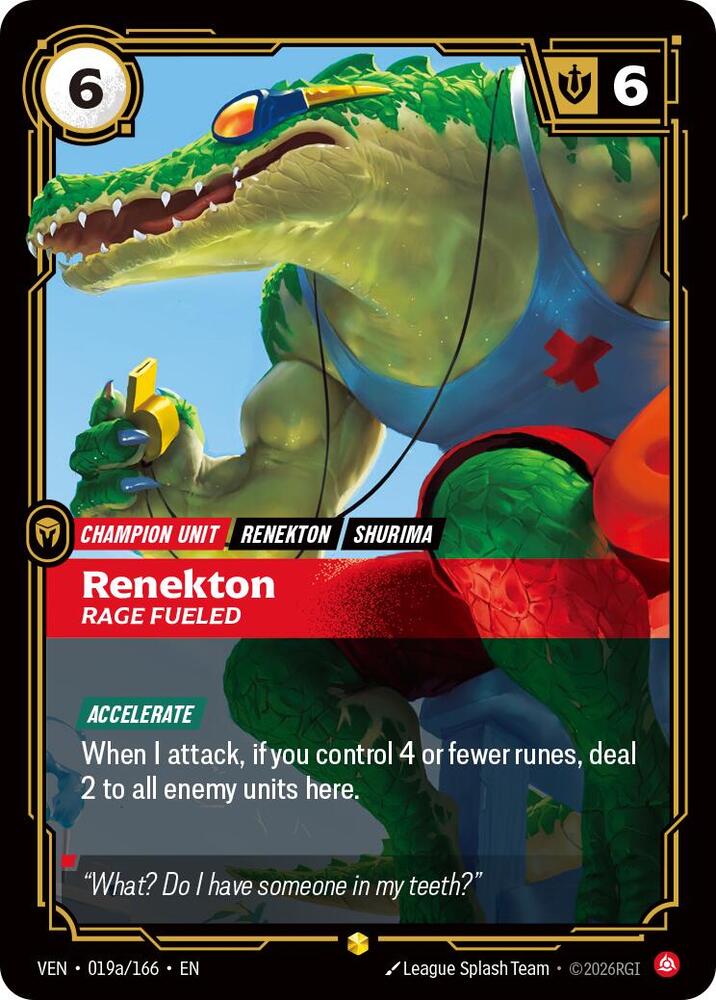 Renekton, Rage Fueled (Alternate Art) | Vendetta #019a/166