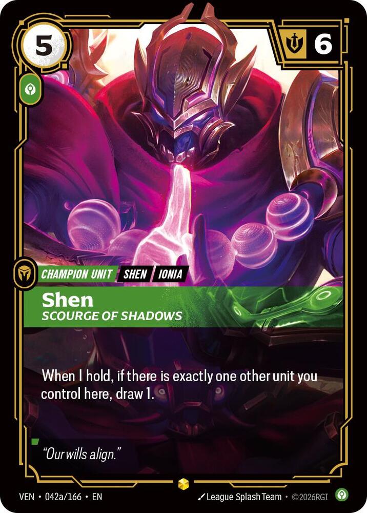 Shen, Scourge of Shadows (Alternate Art) | Vendetta #042a/166