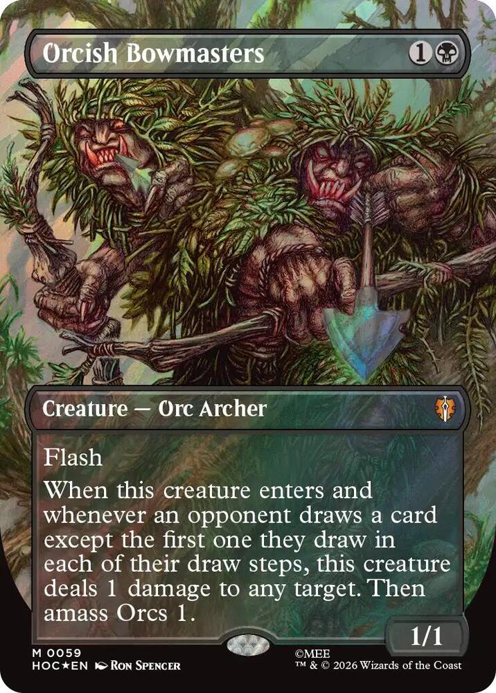 Orcish Bowmasters (Borderless) (Surge Foil) | The Hobbit: Eternal-Legal #59