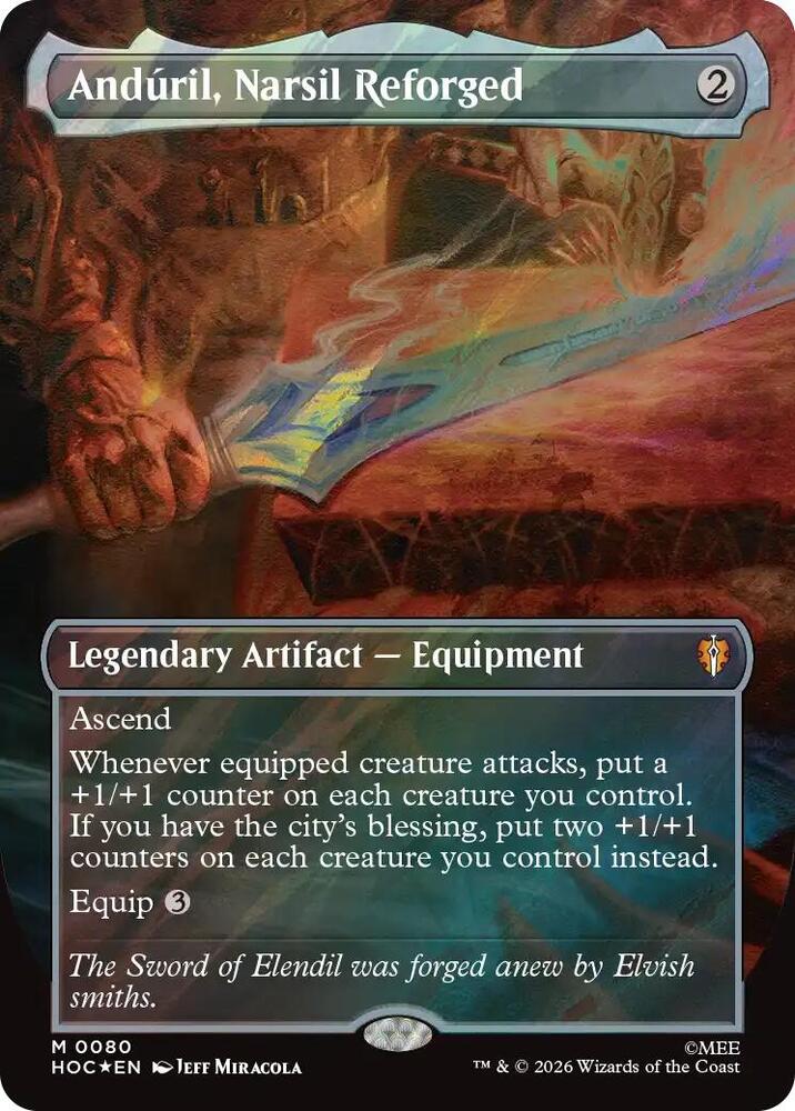 Anduril, Narsil Reforged (Borderless) (Surge Foil) | The Hobbit: Eternal-Legal #80