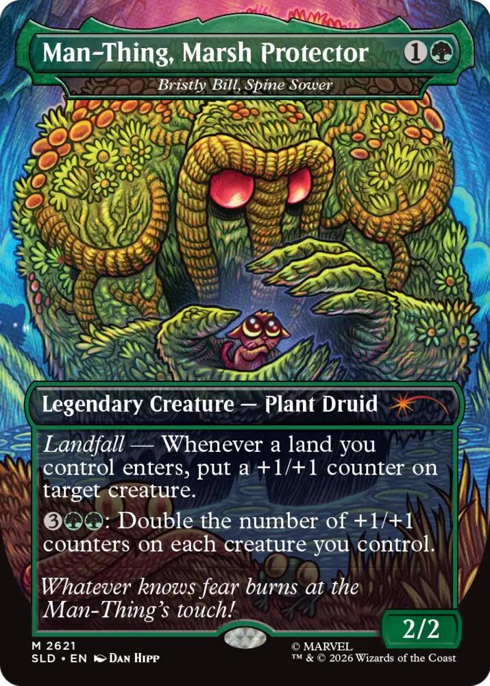 Man-Thing, Marsh Protector - Bristly Bill, Spine Sower | Secret Lair Drop Series #2621