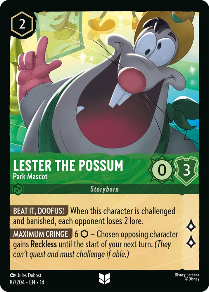 Lester the Possum - Park Mascot | Hyperia City #87/204