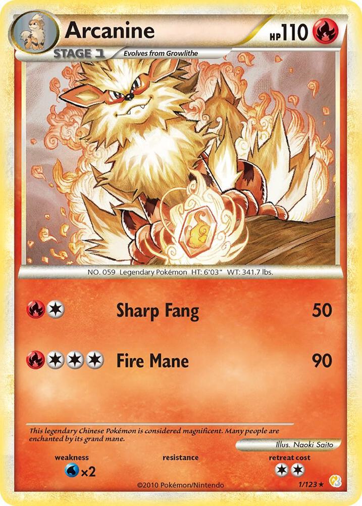 Arcanine | HeartGold SoulSilver #1/123
