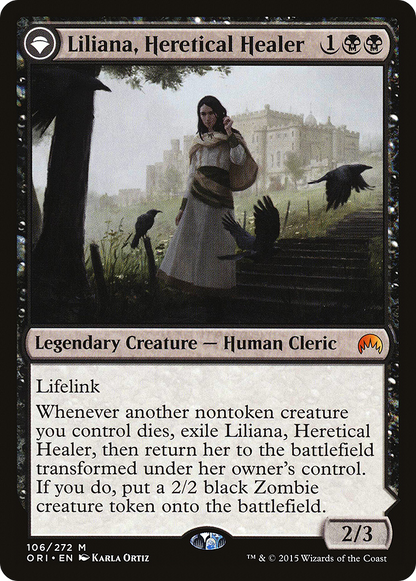 Liliana, Heretical Healer // Liliana, Defiant Necromancer | Magic Origins #106
