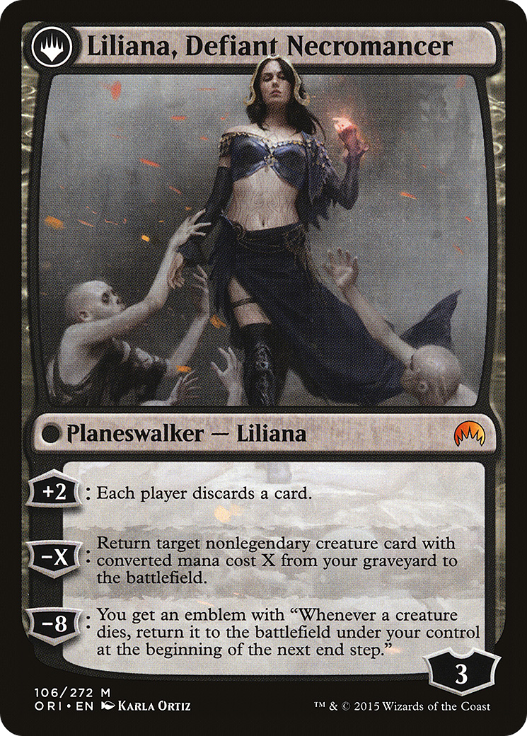Liliana, Heretical Healer // Liliana, Defiant Necromancer | Magic Origins #106